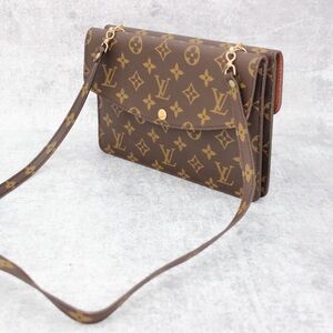Authentic Louis Vuitton Double pochette Rabat monogram crossbody